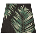 Outdoor Rug Ostende Palm Leaf Design Waterproof - Black Green
