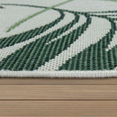 Outdoor Rug Ostende Palm Leaf Pattern - Green White