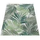 Outdoor Rug Ostende Palm Leaf Pattern - Green White