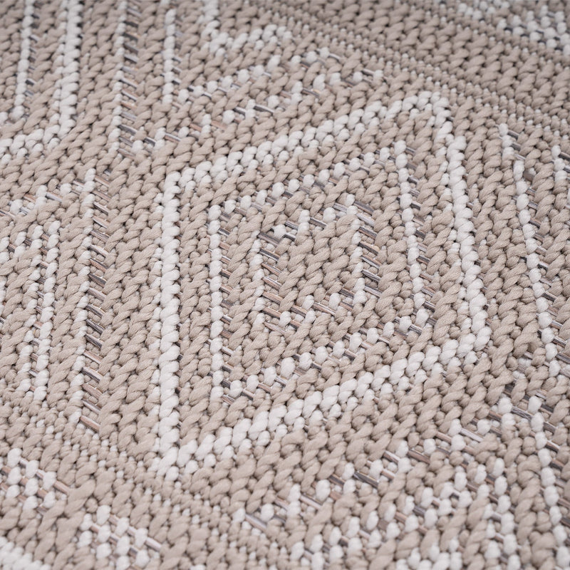 Outdoor Rug Vermont Stain-Resistant with Boho Pattern in Beige