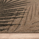 In- & Outdoor Rug Cologne with Modern Leaf Design in Beige