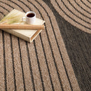 In- & Outdoor Rug Cologne with Modern Lines Design in Beige Black
