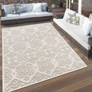 In- & Outdoor Rug Marrakesh High/Low Effect Trellis in Cream