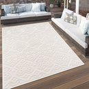 In- & Outdoor Rug Marrakesh High-Low Diamond Effect Pattern Cream