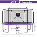 Outdoor Trampoline With LED Lights And Basketball Hoop (SAK69305) by SAKSBY WHOLESALE