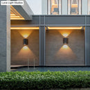 GobekUsa Outdoor Wall LED Sconce Lamp: Tube Shaped, Metallic Minimalism, Black