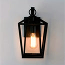 Industrial black wrought iron outdoor wall light with glass shades by Decorbites