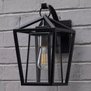Industrial black wrought iron outdoor wall light with glass shades by Decorbites