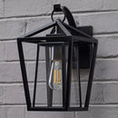 Industrial black wrought iron outdoor wall light with glass shades by Decorbites