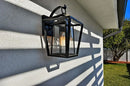 Industrial black wrought iron outdoor wall light with glass shades by Decorbites