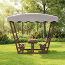 Alora Outdoor Waterproof Wood Picnic Table And Bench Set With Removable Canopy (SAK87135) by SAKSBY WHOLESALE