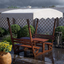 Alora Outdoor Waterproof Wood Picnic Table And Bench Set With Removable Canopy (SAK87135) by SAKSBY WHOLESALE