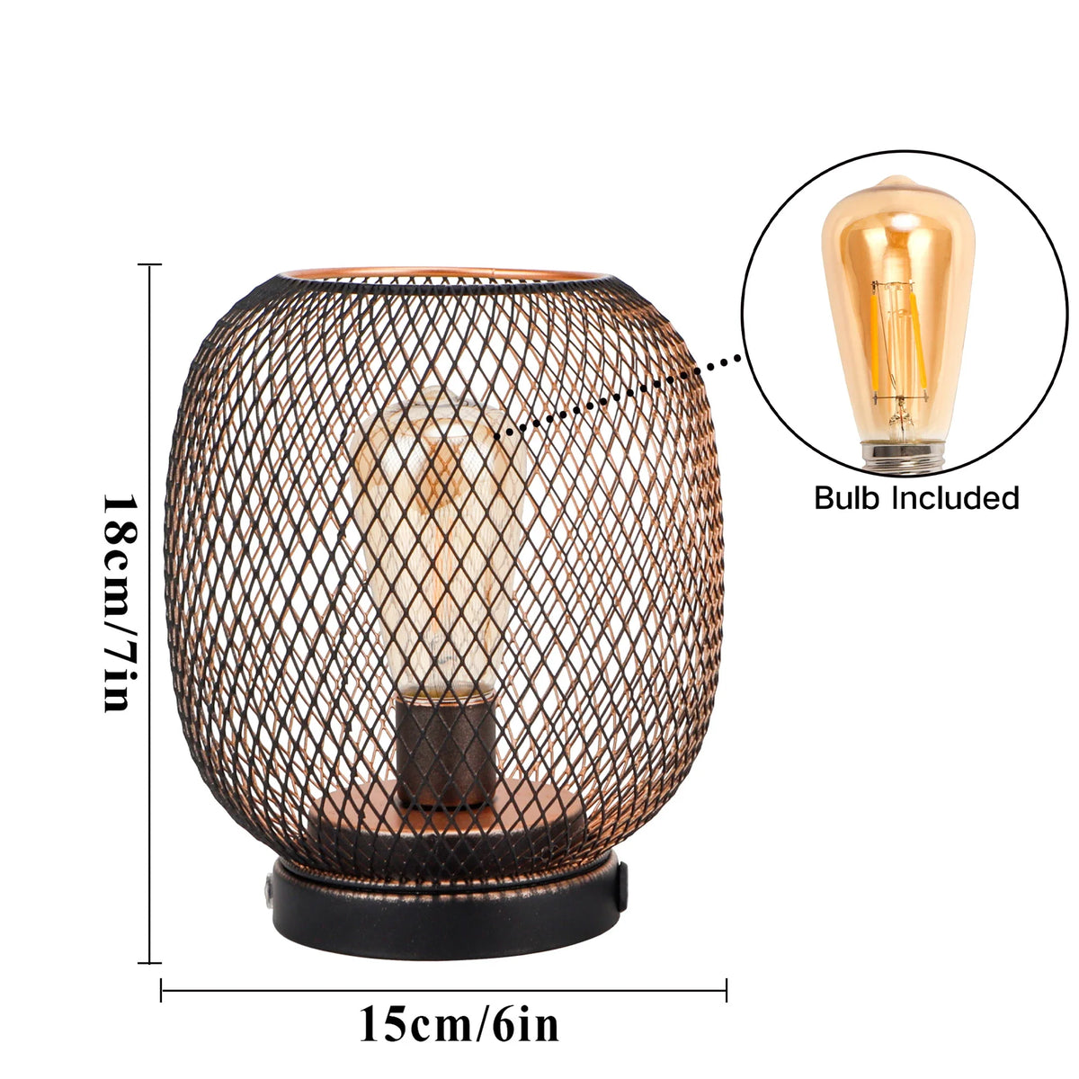 7"H Touch Adjustable Table Lamp(Metal Base, Bronze Round), photo 6 of 6