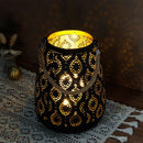 8''H Moroccan Metal Lamp (Black with Gold Brush)