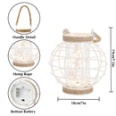 7.3" H Metal Cage LED Lantern Battery Powered Lamp(White)