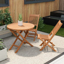 Outdoor Bistro Set with Slatted Seat and Tabletop for Backyard by LJGDeals