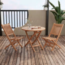 Outdoor Bistro Set with Slatted Seat and Tabletop for Backyard by LJGDeals