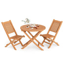 Outdoor Bistro Set with Slatted Seat and Tabletop for Backyard by LJGDeals