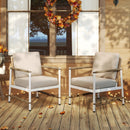 2 Packs Patio Aluminum Sofa with Wicker Backrest and Armrests by LJGDeals