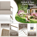 2 Packs Patio Aluminum Sofa with Wicker Backrest and Armrests by LJGDeals