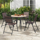 Folding Patio Dining Chairs Set of 4 - Heavy-Duty Metal Frame by LJGDeals