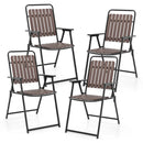 Folding Patio Dining Chairs Set of 4 - Heavy-Duty Metal Frame by LJGDeals