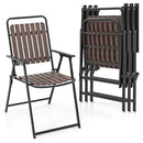 Folding Patio Dining Chairs Set of 4 - Heavy-Duty Metal Frame by LJGDeals