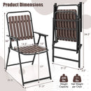 Folding Patio Dining Chairs Set of 4 - Heavy-Duty Metal Frame by LJGDeals
