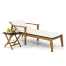 Outdoor Chaise Lounge Chair Rattan Patio Recliners with Armrests by LJGDeals