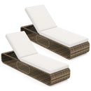 7-Position Adjustable PE Rattan Outdoor Chaise Lounge Chair by LJGDeals