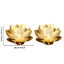 Set of 2-D6"xH3.34" Gold Lotus Table Lamps