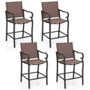 Outdoor Counter Height Bar Stools Set of 4 with Breathable Mesh Fabric