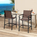 Outdoor Counter Height Bar Stools Set of 4 with Breathable Mesh Fabric