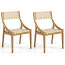 Teak Wood Outdoor Dining Chair with Webbing Seat by DirectDeals