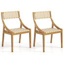 Teak Wood Outdoor Dining Chair with Webbing Seat by LJGDeals