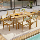 Teak Wood Outdoor Dining Chair with Webbing Seat by LJGDeals