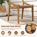 Teak Wood Outdoor Dining Chair with Webbing Seat by LJGDeals