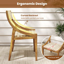 Teak Wood Outdoor Dining Chair with Webbing Seat by LJGDeals