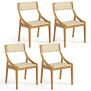 Teak Wood Outdoor Dining Chair with Webbing Seat by DirectDeals
