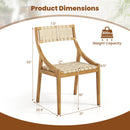 Teak Wood Outdoor Dining Chair with Webbing Seat by LJGDeals