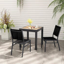 Outdoor Dining Chairs with Breathable Seat and Backrest for Backyard Porch Poolside by LJGDeals