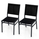 Outdoor Dining Chairs with Breathable Seat and Backrest for Backyard Porch Poolside by LJGDeals