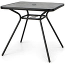 32 x 32 Inch Heavy-Duty Outdoor Dining Table with Umbrella Hole for 4 Persons-Gray by DirectDeals