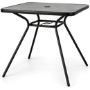 32 x 32 Inch Heavy-Duty Outdoor Dining Table with Umbrella Hole for 4 Persons-Gray by LJGDeals