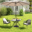 32 x 32 Inch Heavy-Duty Outdoor Dining Table with Umbrella Hole for 4 Persons-Gray by DirectDeals