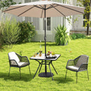 32 x 32 Inch Heavy-Duty Outdoor Dining Table with Umbrella Hole for 4 Persons-Gray by LJGDeals