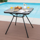 32 x 32 Inch Heavy-Duty Outdoor Dining Table with Umbrella Hole for 4 Persons-Gray by LJGDeals