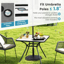 32 x 32 Inch Heavy-Duty Outdoor Dining Table with Umbrella Hole for 4 Persons-Gray by LJGDeals