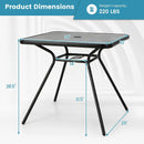32 x 32 Inch Heavy-Duty Outdoor Dining Table with Umbrella Hole for 4 Persons-Gray by LJGDeals
