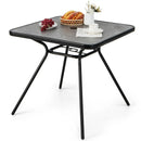 32 x 32 Inch Heavy-Duty Outdoor Dining Table with Umbrella Hole for 4 Persons-Gray by LJGDeals